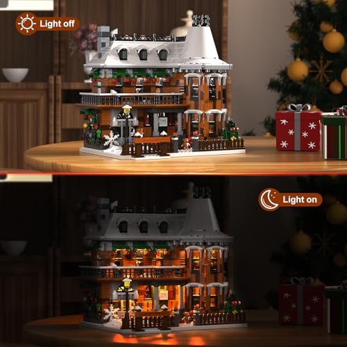 House Building Set with LED Light, 1549PCS Building Blocks Toy F12926