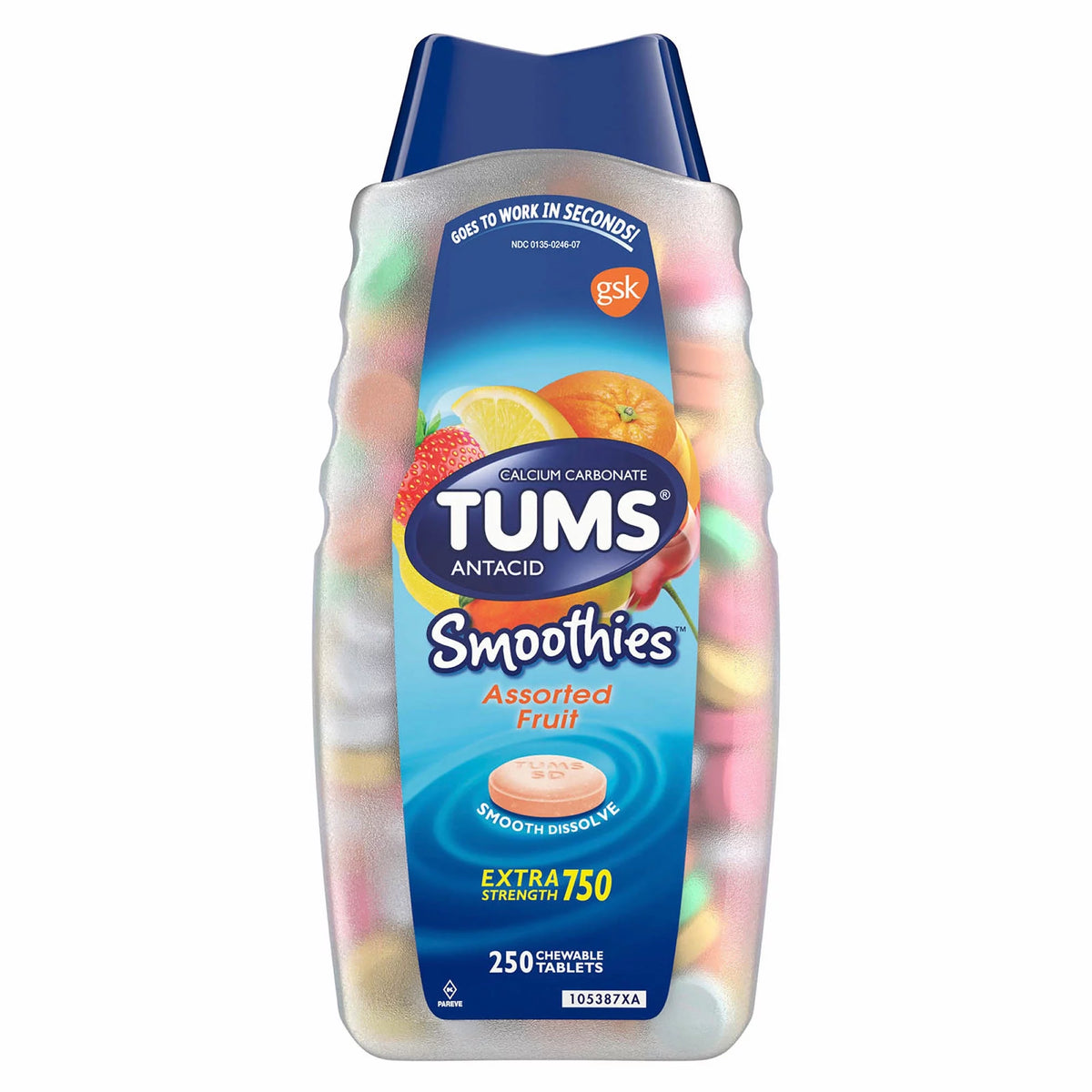 Assorted Fruit Flavor Chewable Tablets, 250 ct. W58472