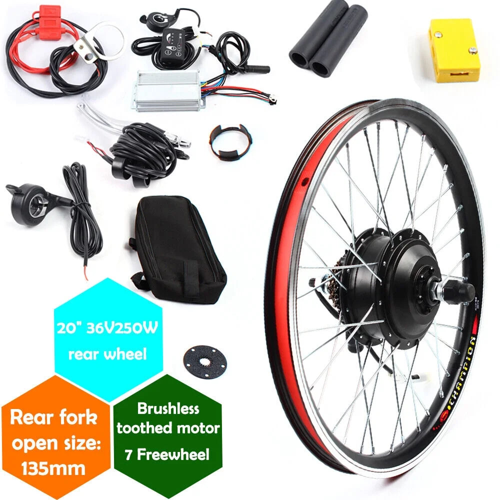 20'' 36V 250W E-Bike Rear Wheel Motor Conversion Kit E34636