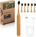 Bamboo Electric Toothbrush 5 Cleaning Modes Sonic Toothbrush Replacement Heads with Plant-Based Bristle 4 Pack E4805