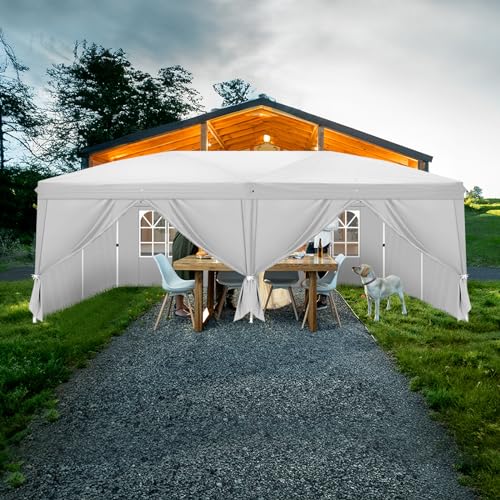 10x20ft Pop Up Canopy Tent with 6 SideWalls (Black) G9726
