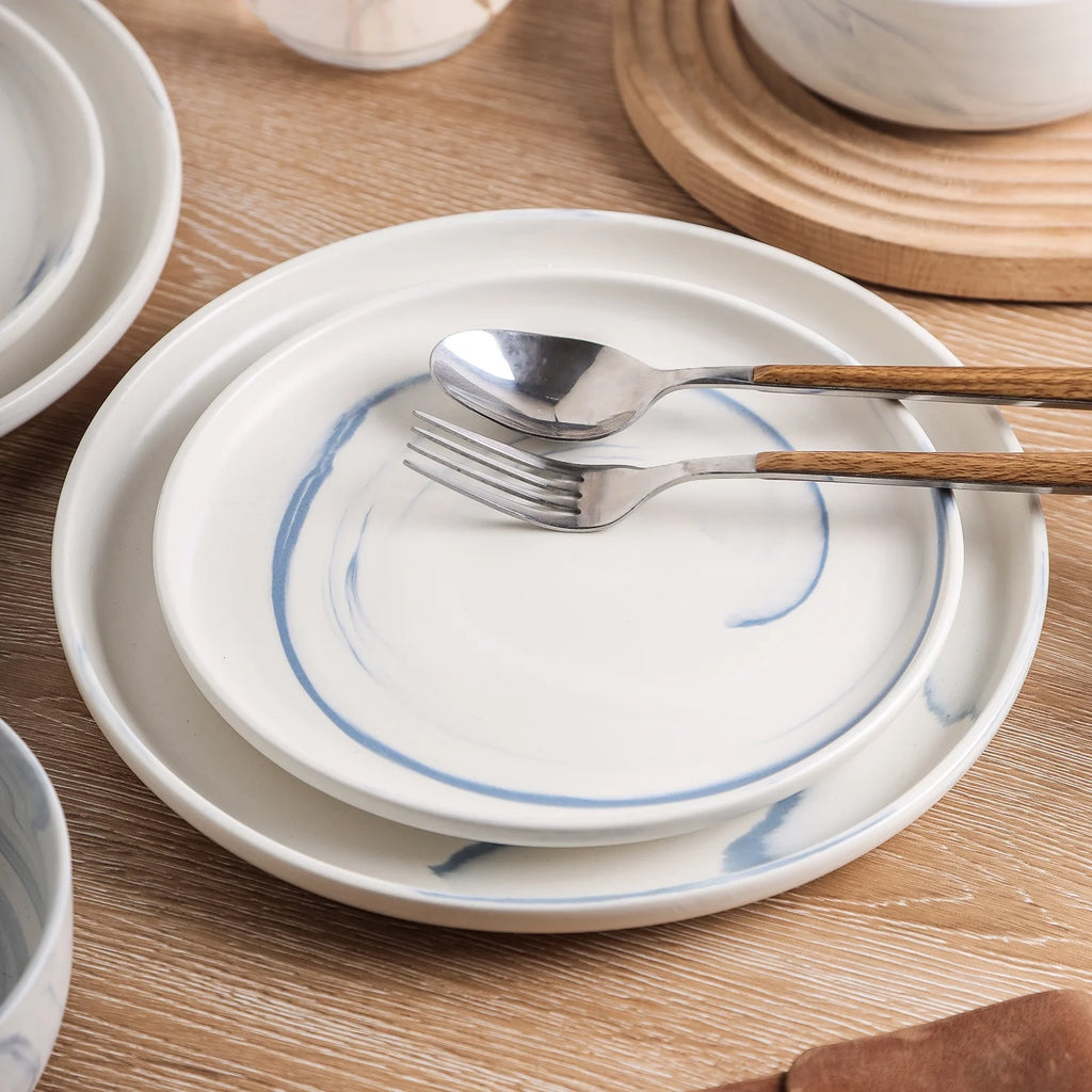 24-Piece Porcelain Blue Dinnerware Set Z2726