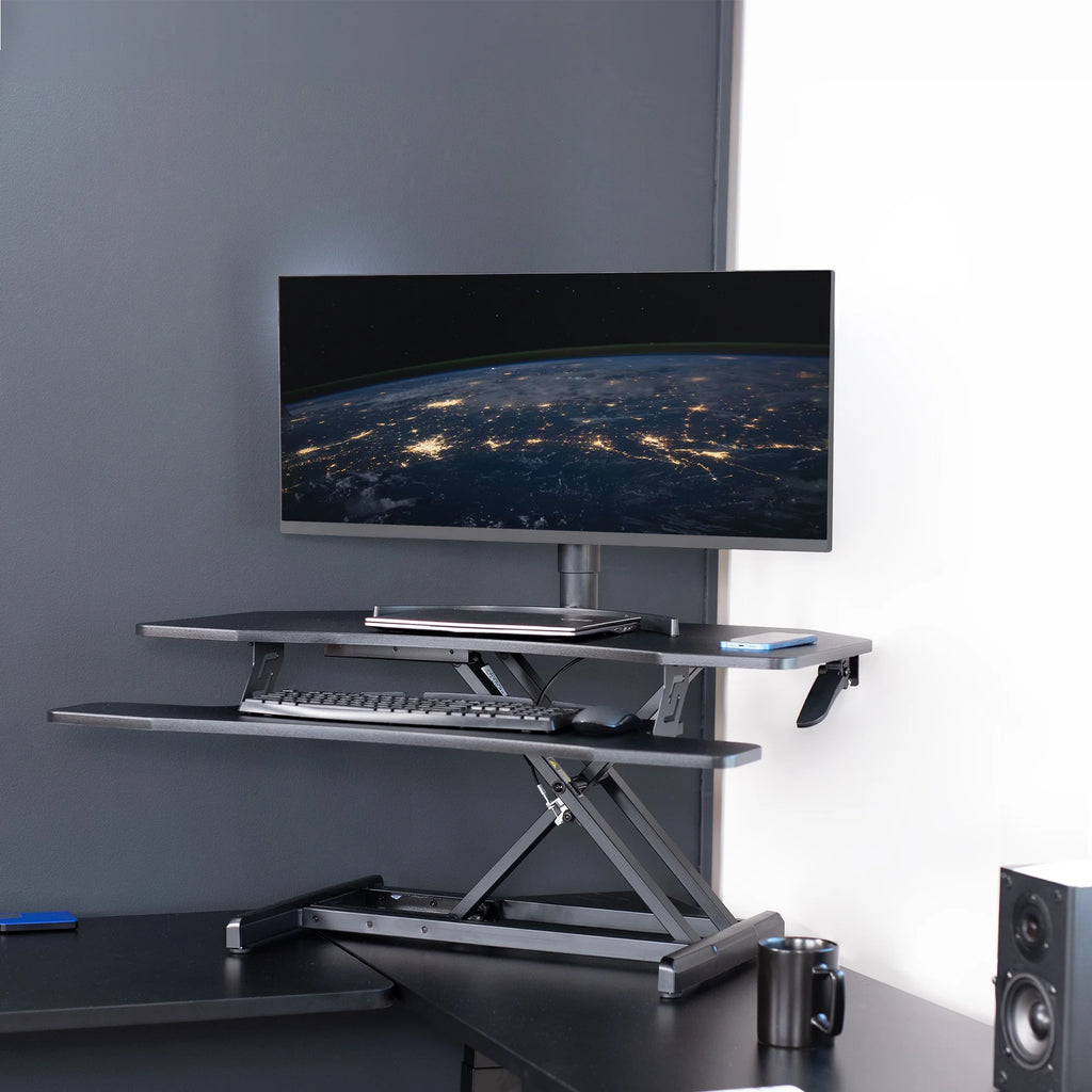 Black Corner Height Adjustable Standing Desk M490