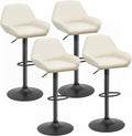 White Fabric Swivel Counter Height Bar Stools Set of 2 C423