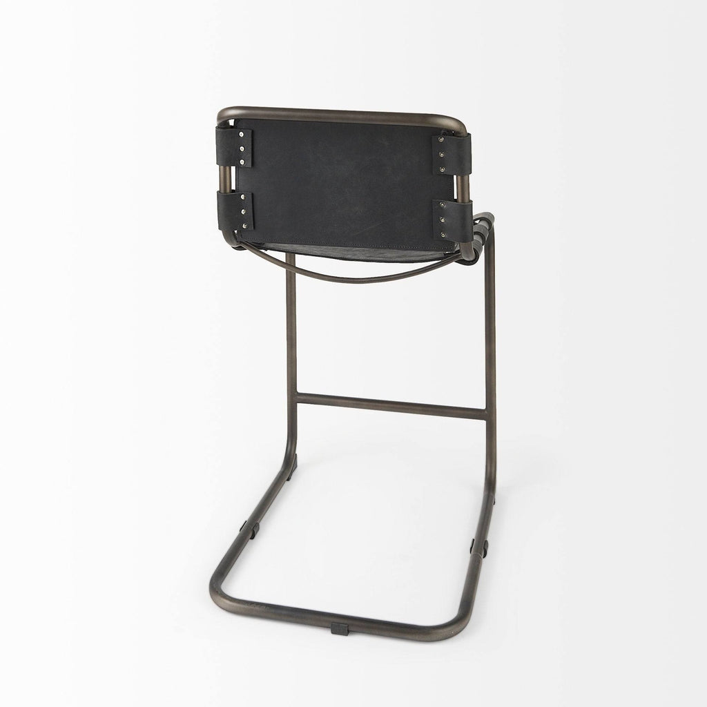 Black Leather Counter Stool Z4960