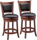 Cappuccino Swivel Counter Height Barstool 24 Inch Seat Height Set of 2 D781431