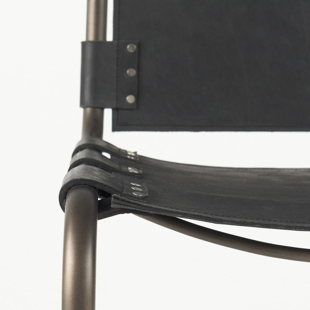 Black Leather Counter Stool Z4960