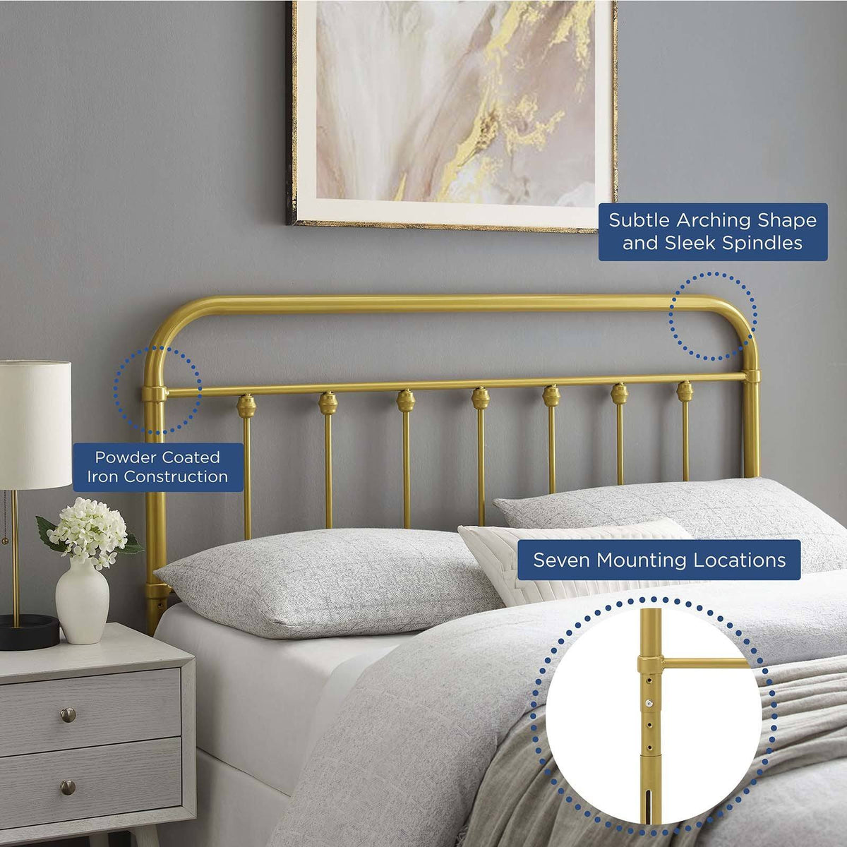 Gold King Metal Headboard Q8999