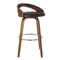 Brown/Walnut Faux Leather & Wood Counter Stool G36294