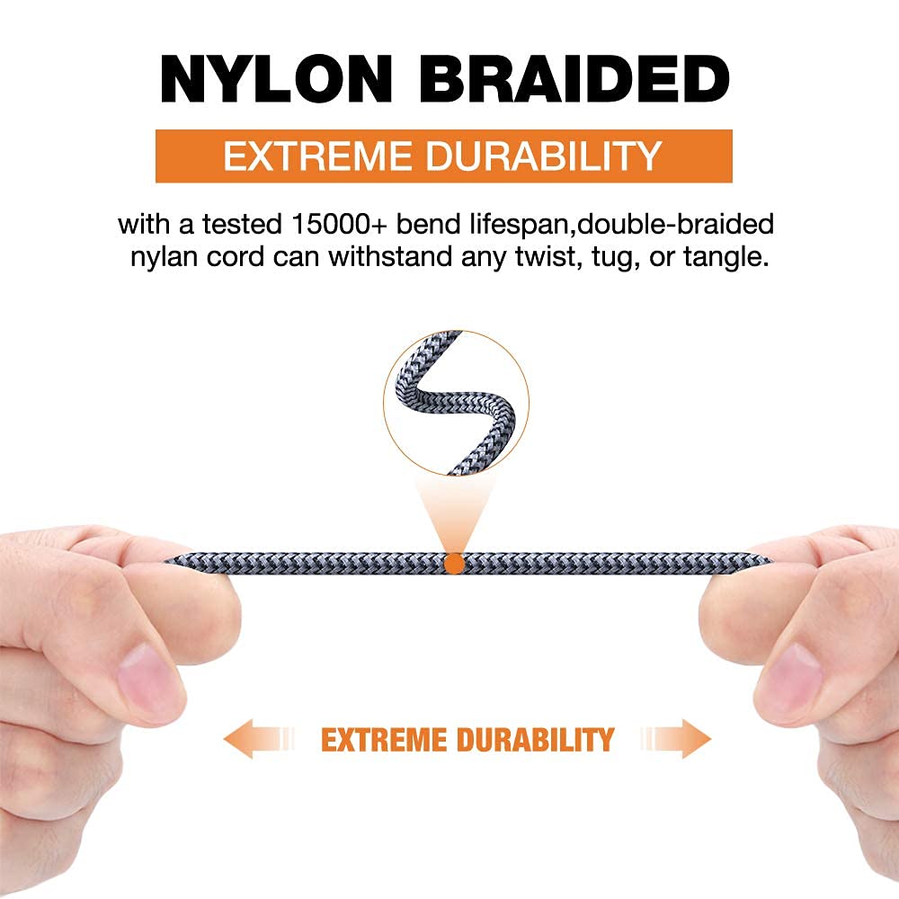 4FT/1.2m Nylon Braided RCA to 2RCA Audio Cable G533