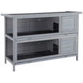 2-Story Wooden Rabbit Hutch with Lockable Doors Z95752