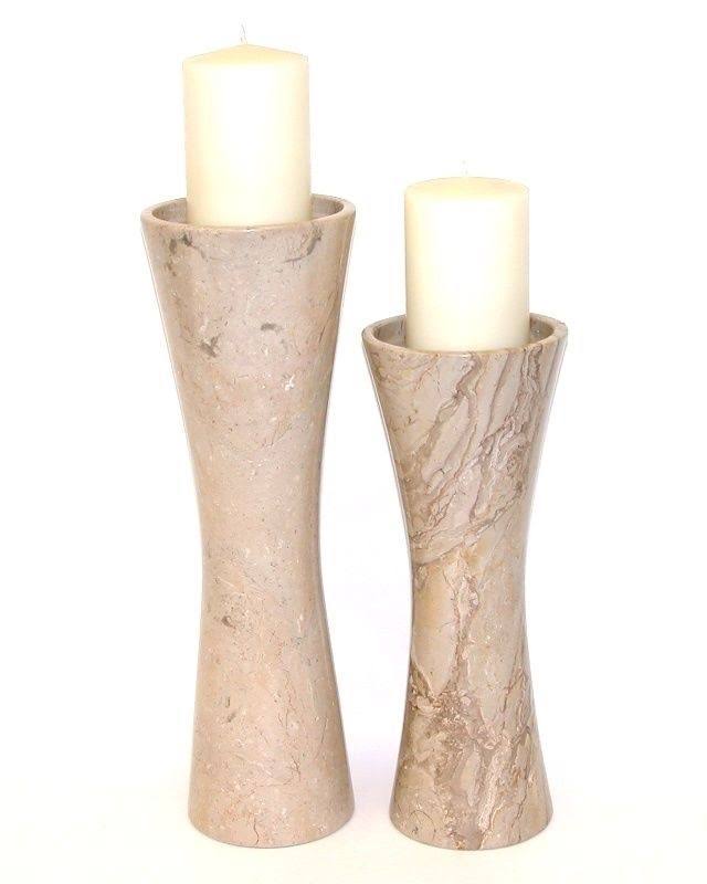 Sahara Beige Marble Candle Holder Set B93475