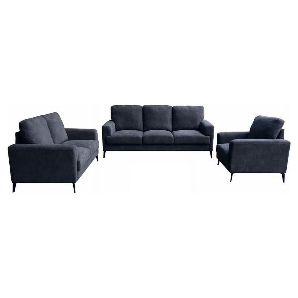 Black Chenille Sofa Loveseat Chair Set G2715