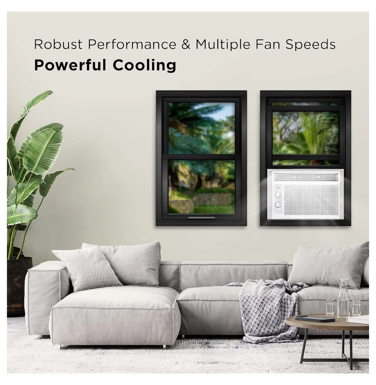 5,000 BTU White Window Air Conditioner and Fan P844