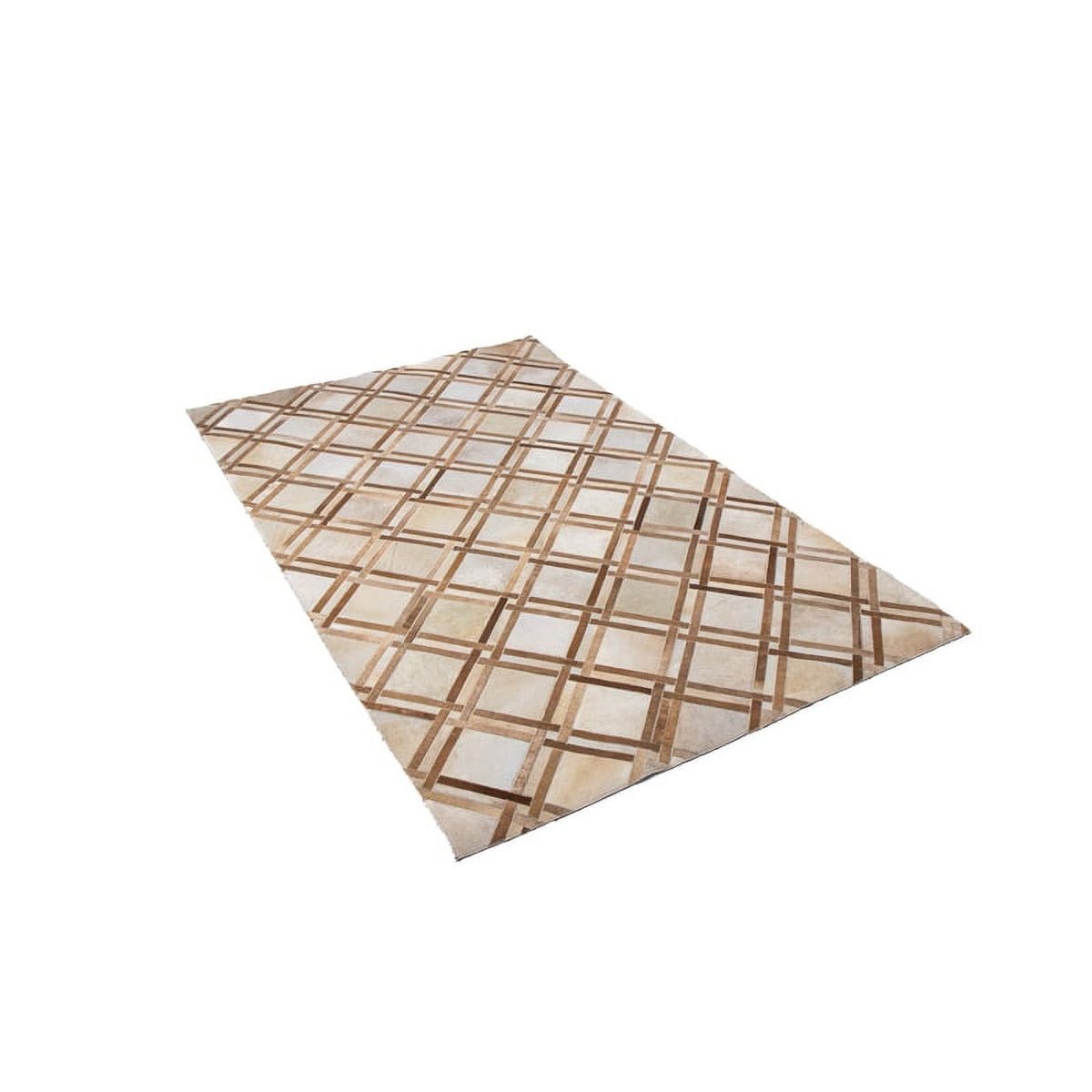 48" x 72" Rectangular Leather Area Rug in Camel Z179570