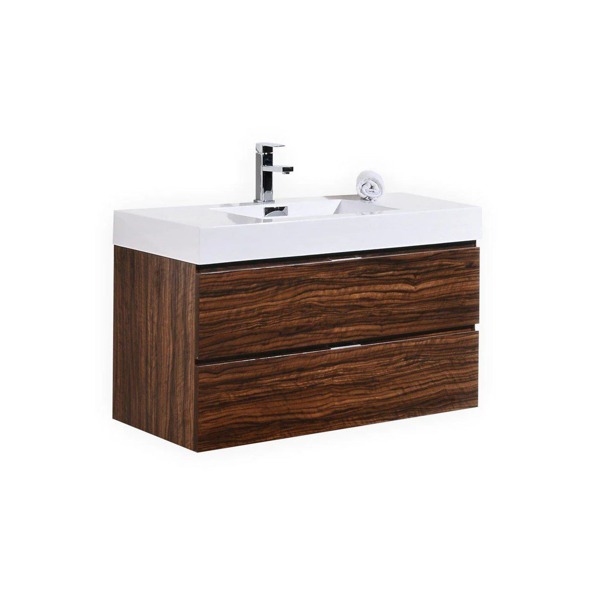 40 in. Wall Mount Walnut Bathroom Vanity L33359