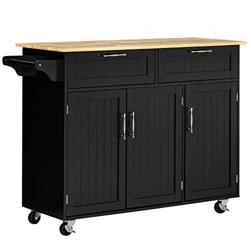 White Mobile Kitchen Island with Storage N1280