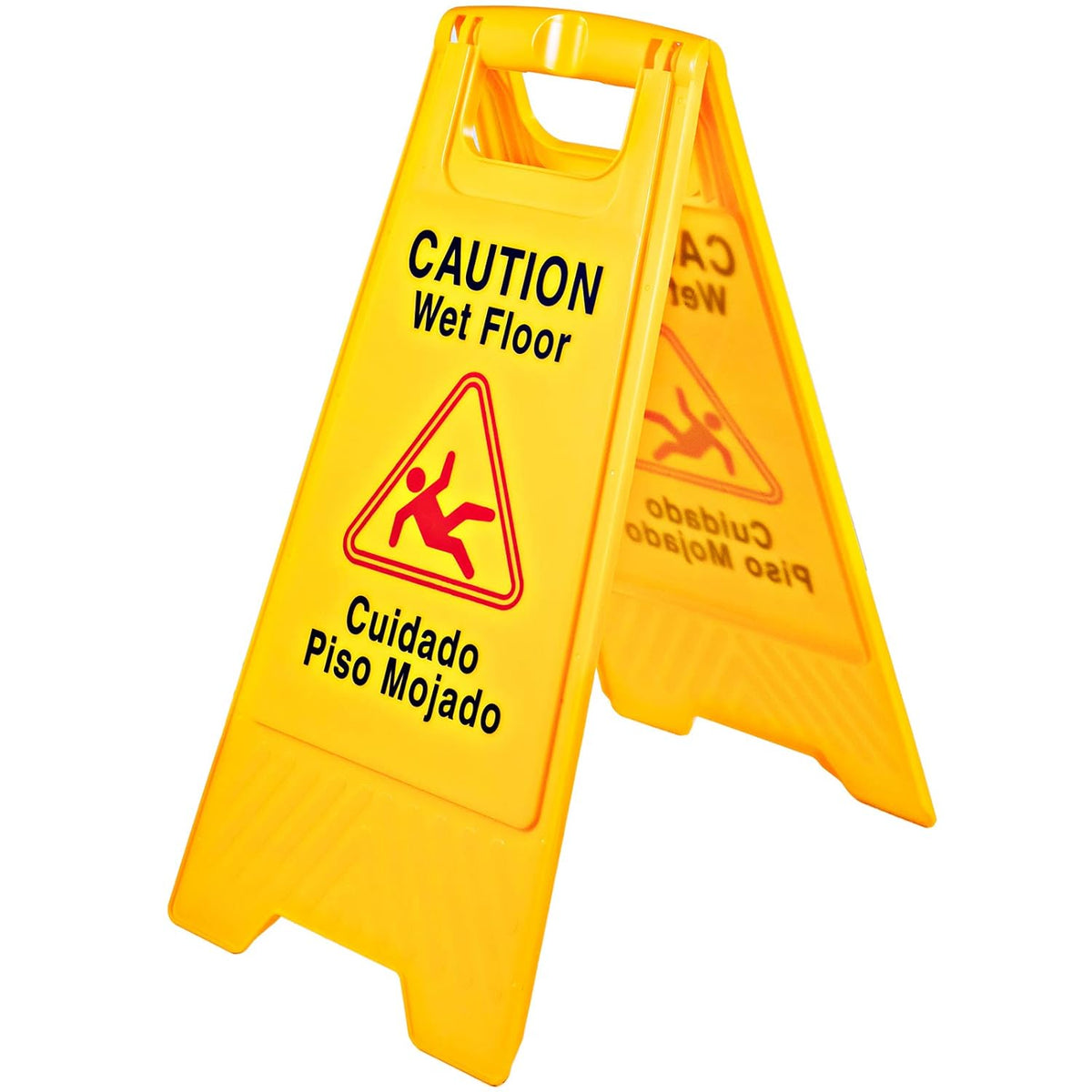 12 Pack Yellow Double Sided Plastic Wet Floor Sign H7688