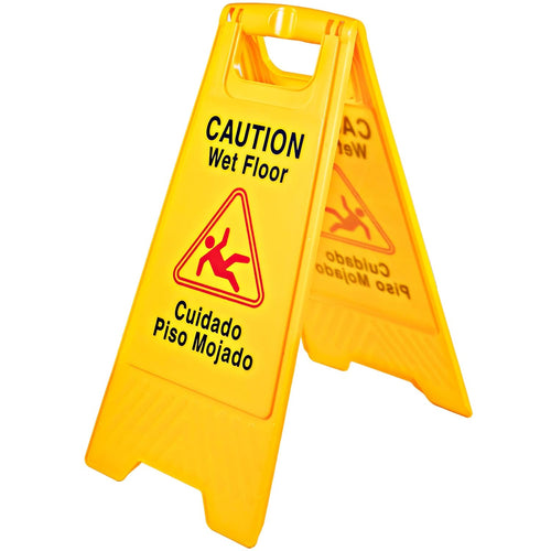 12 Pack Yellow Double Sided Plastic Wet Floor Sign H7688