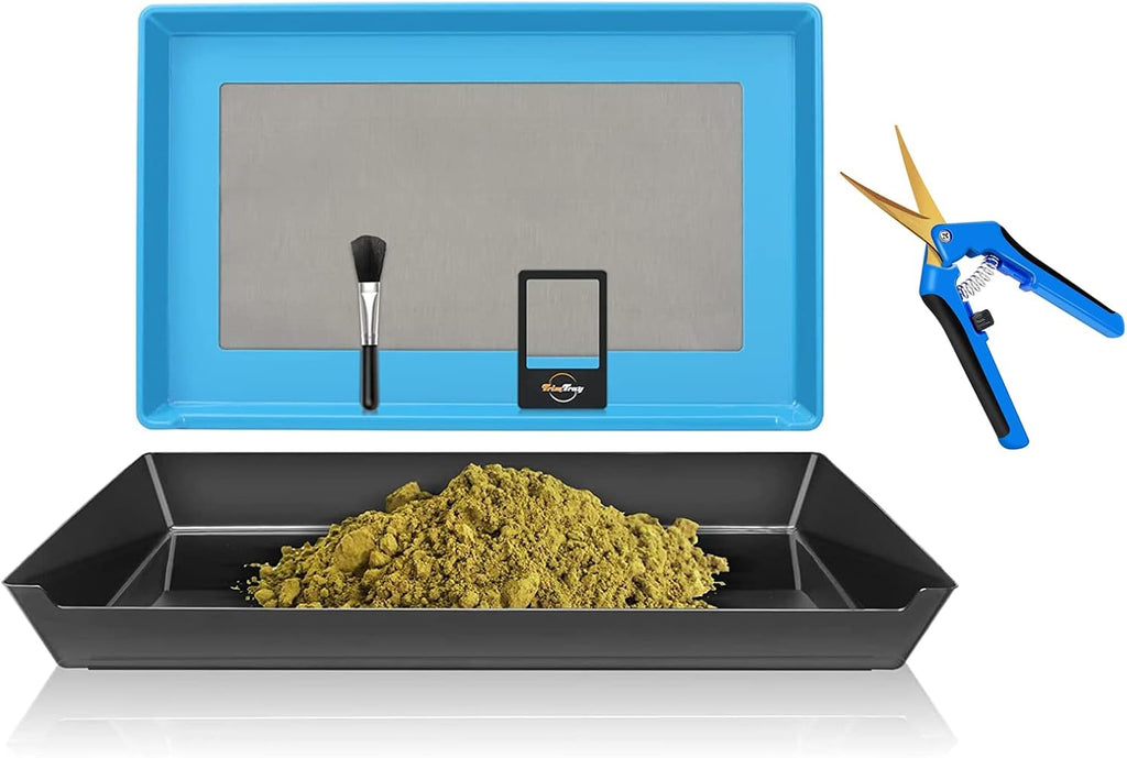 Black & Blue Bud Trimming Tray with Titanium Coated Pruning Shear K33088