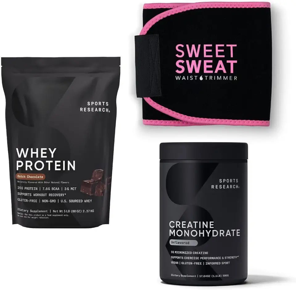 Creatine Monohydrate, Whey Protein and Waist Trimmer F8458