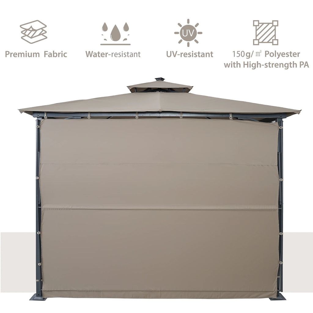 9.8ft. x 9.8ft. Outdoor Patio Gazebo with LED Light, Brown J91082