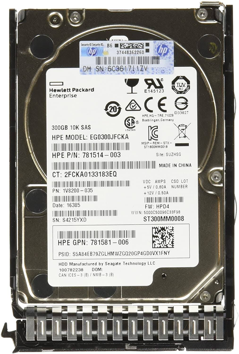 300 GB Hot-swap SAS 12Gb/s 10,000 rpm HDD A5020