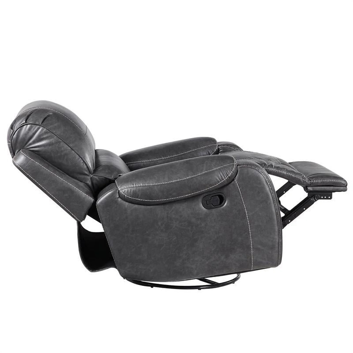 Gray Faux Leather Manual Reclining 3-Piece Motion Set D339