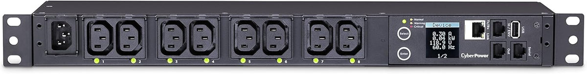Switched Metered-By-Outlet PDU, 100-240V/15A, 8 Outlets, 1U Rackmount Q48878