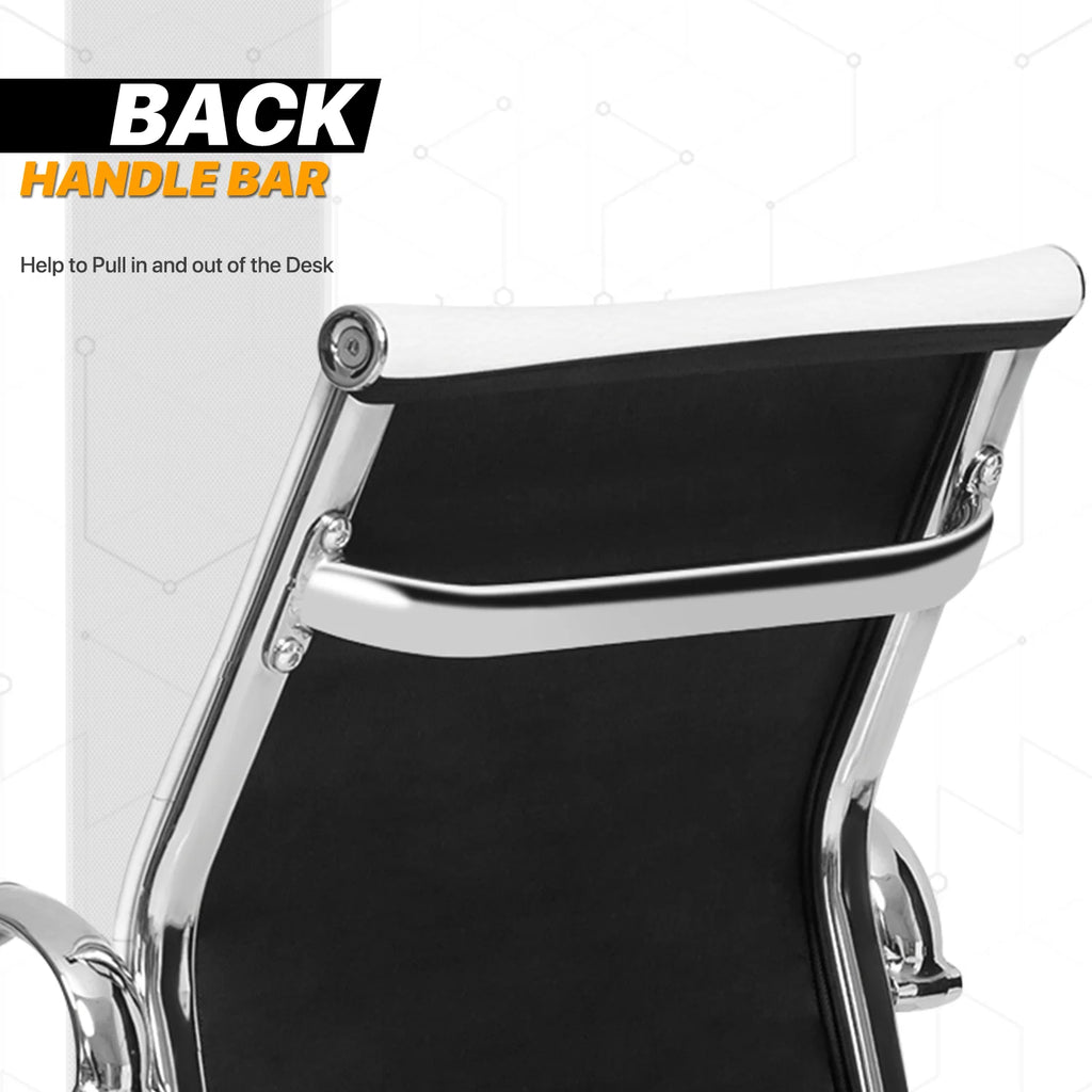 White PU Leather Mid Back Office Chair Q300