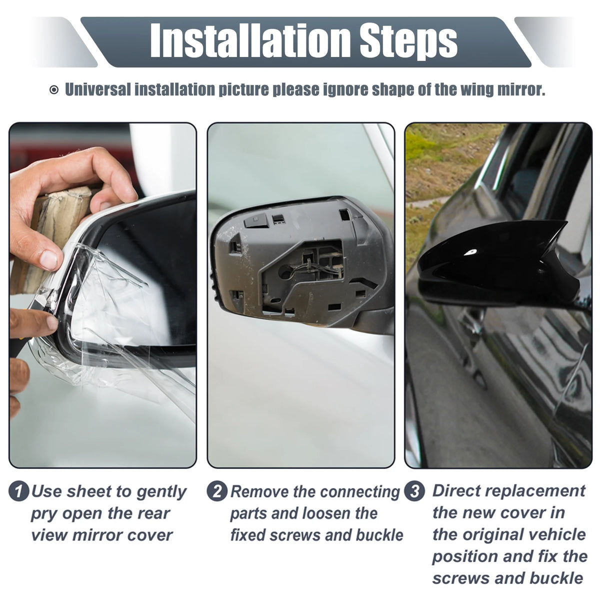 White Rear View Mirror Cover Cap for BMW Mini Clubman R55 Hatchback Cooper R56 B6620