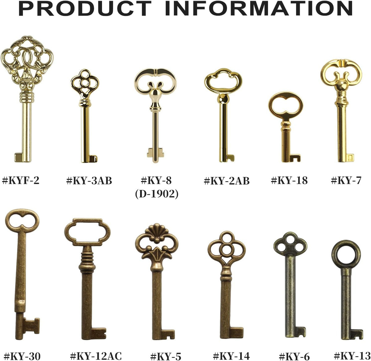 12-Key Universal Replacement Skeleton Keys Kit Z218