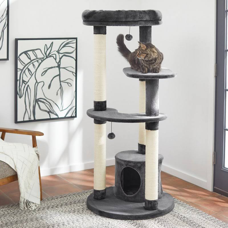 Dark Charcoal Faux Fur Cat Tree Y18694