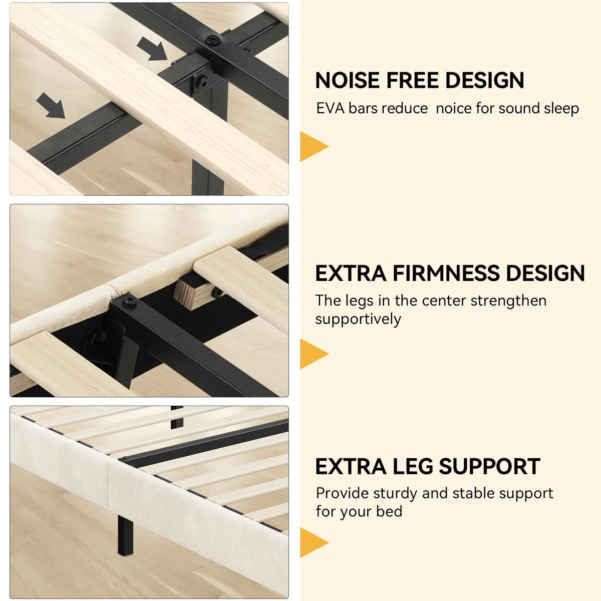 Queen Size Grey Velvet Upholstered Platform Bed Frame L575469