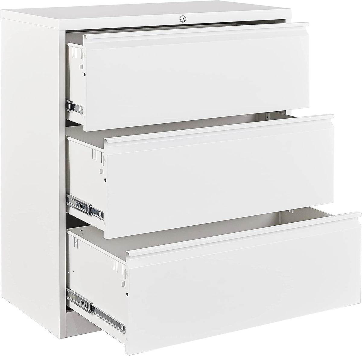 Black 3 Drawer Lateral File Cabinet with Lock K4105
