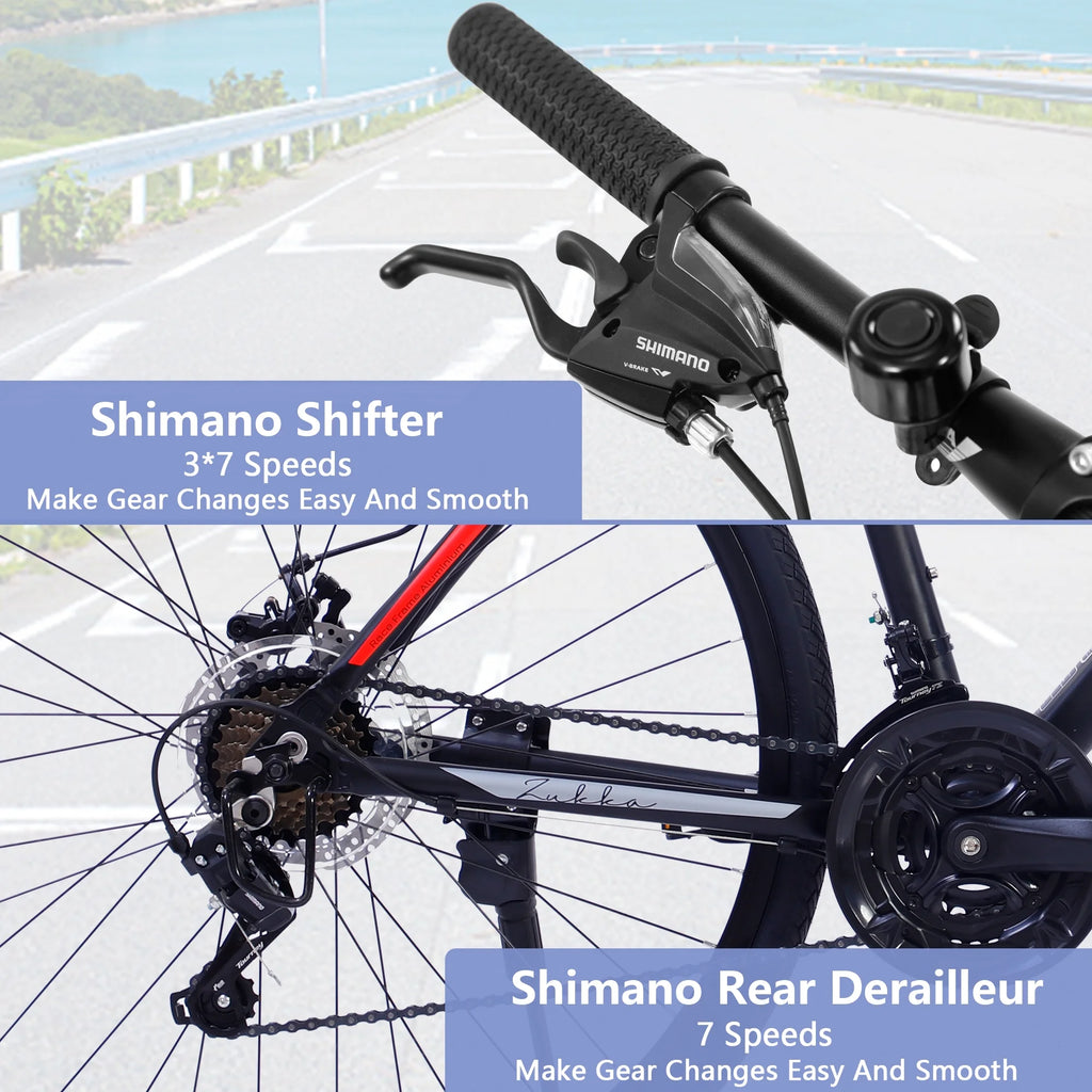 21 Speed Hybrid Bike Disc Brake 700C City Bicycle M4730