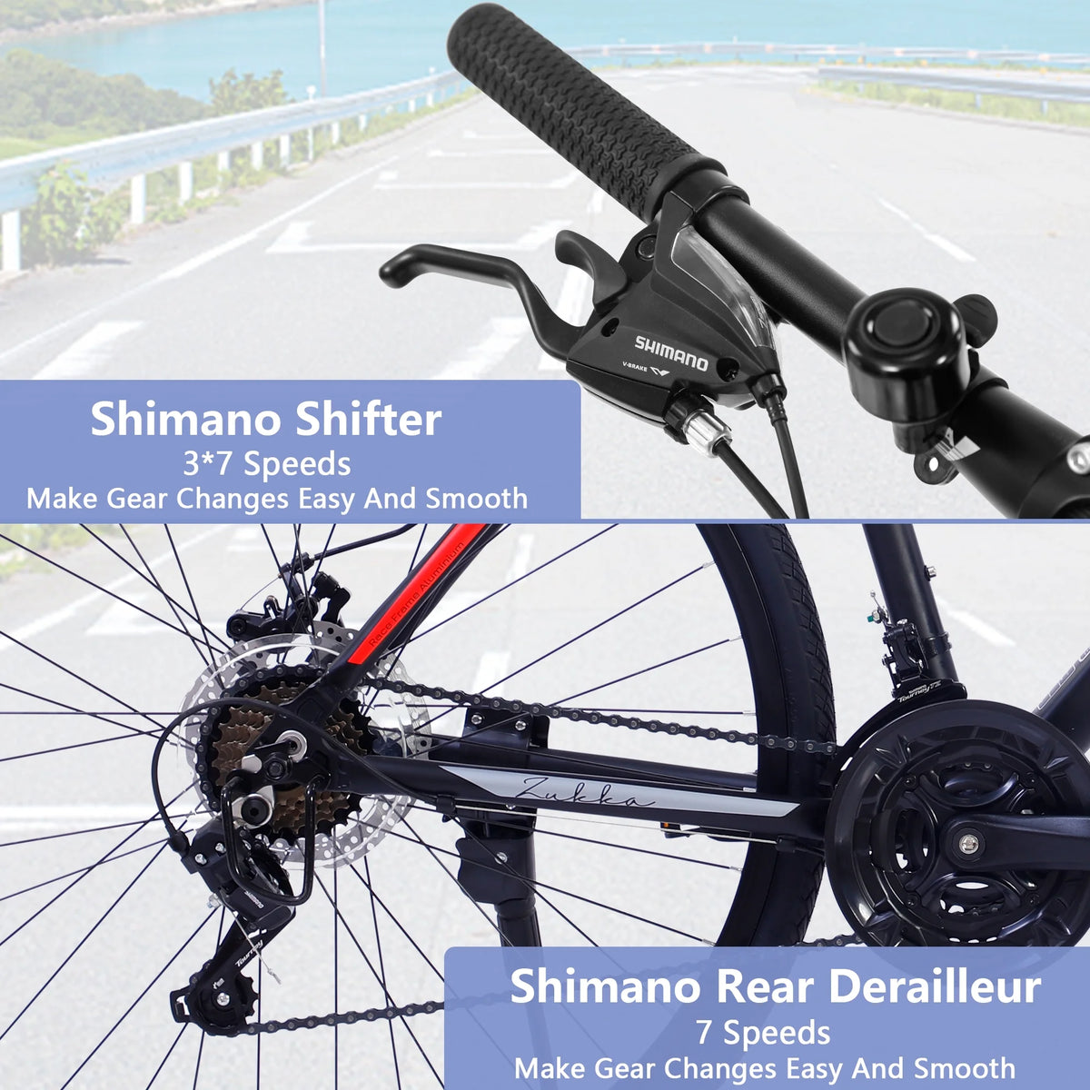 21 Speed Hybrid Bike Disc Brake 700C City Bicycle M4730