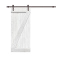 30 in. x 84 in. Light Cream Stained Pine Wood Sliding Barn Door with Hardware Kit G536