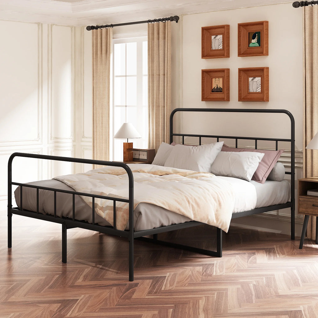 Queen Metal Platform Bed Frame with Headboard Q590