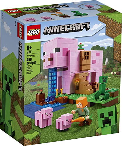 Minecraft Pig House Building Toy with 2 Pig Figures R589