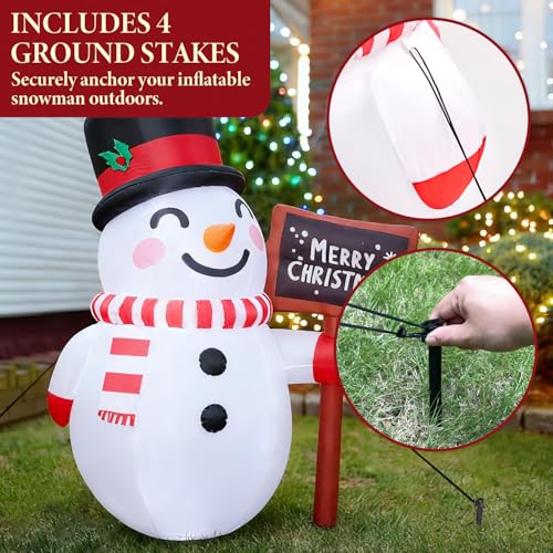 6 FT Inflatable Snowman with LED Lights R93916
