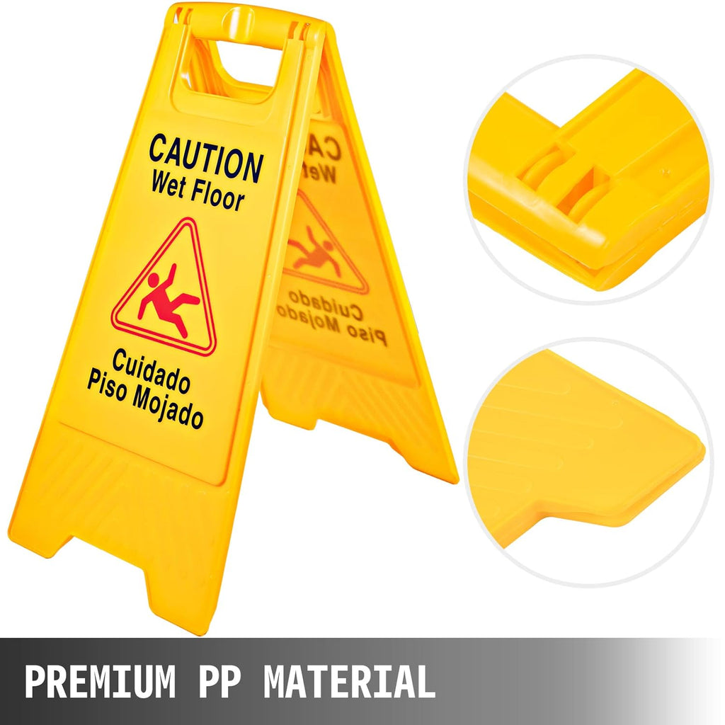 12 Pack Yellow Double Sided Plastic Wet Floor Sign H7688