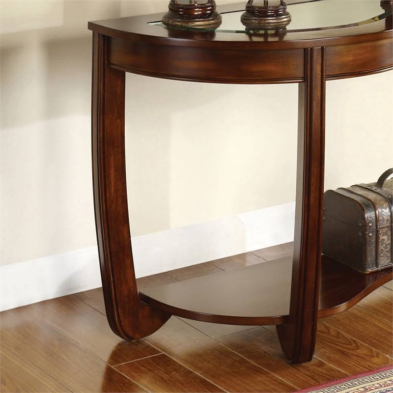 Dark Cherry Curved Console Table P593