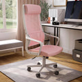 Pink Fabric Ergonomic Swivel Office Chair Y2102