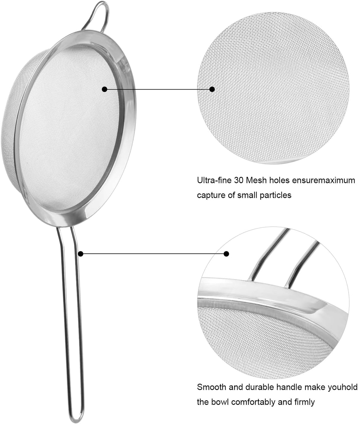 Stainless Steel Fine Mesh Colander Sieve L7401