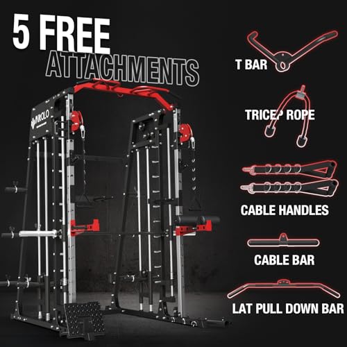 2200lbs Squat Rack with Cable Crossover Machine Y572