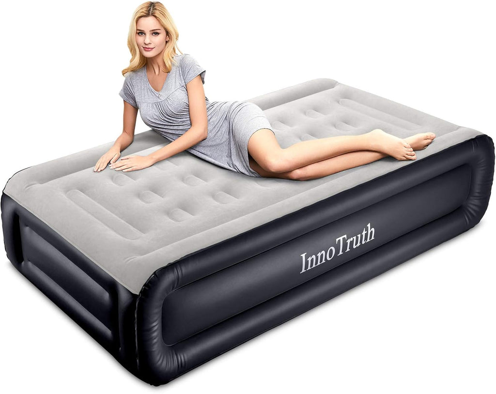 Queen Size Raised Inflatable Mattress with Built-in Pump and Carrying Bag N180867
