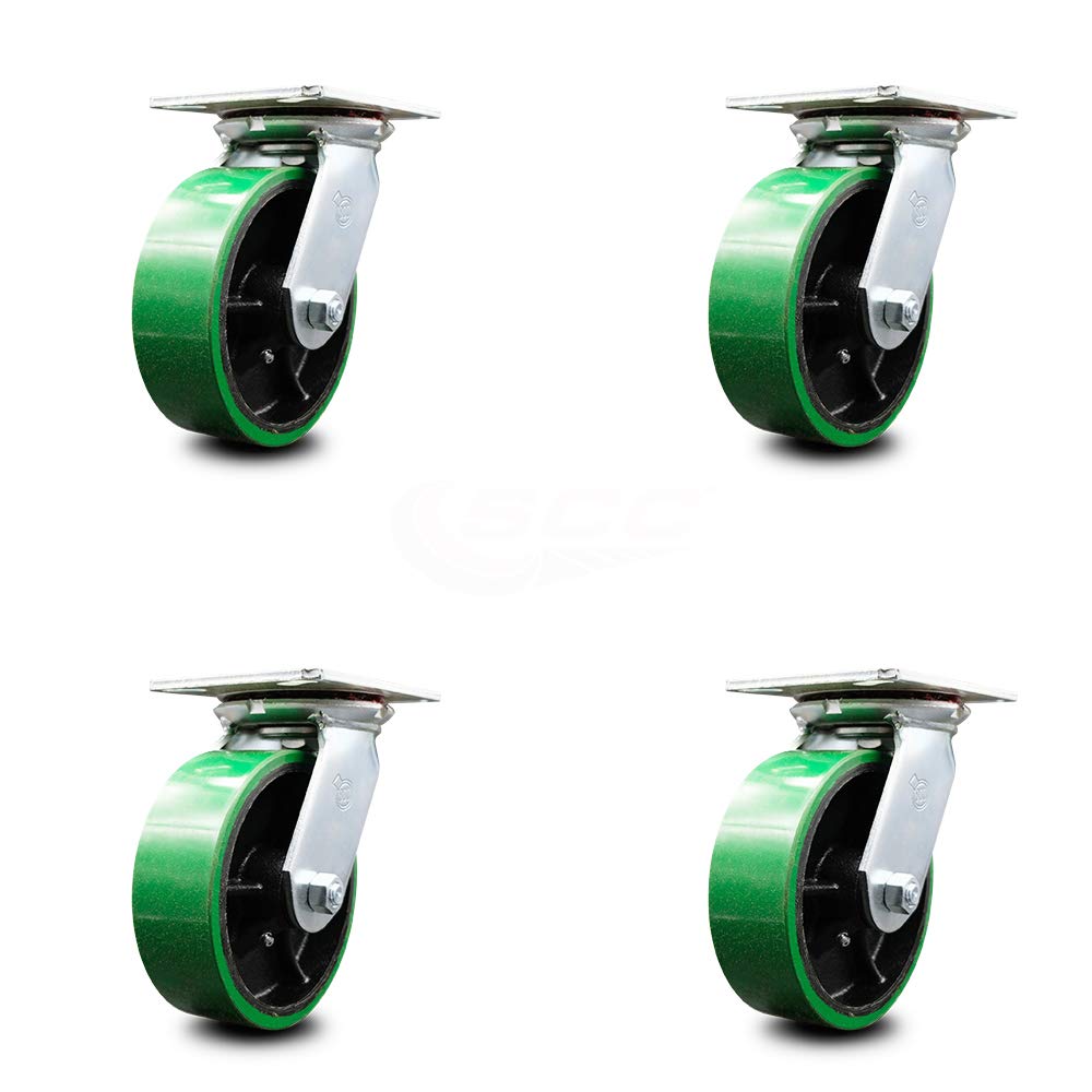 Pack of 2 Swivel Caster with 8 x 2 Green Wheel T13777