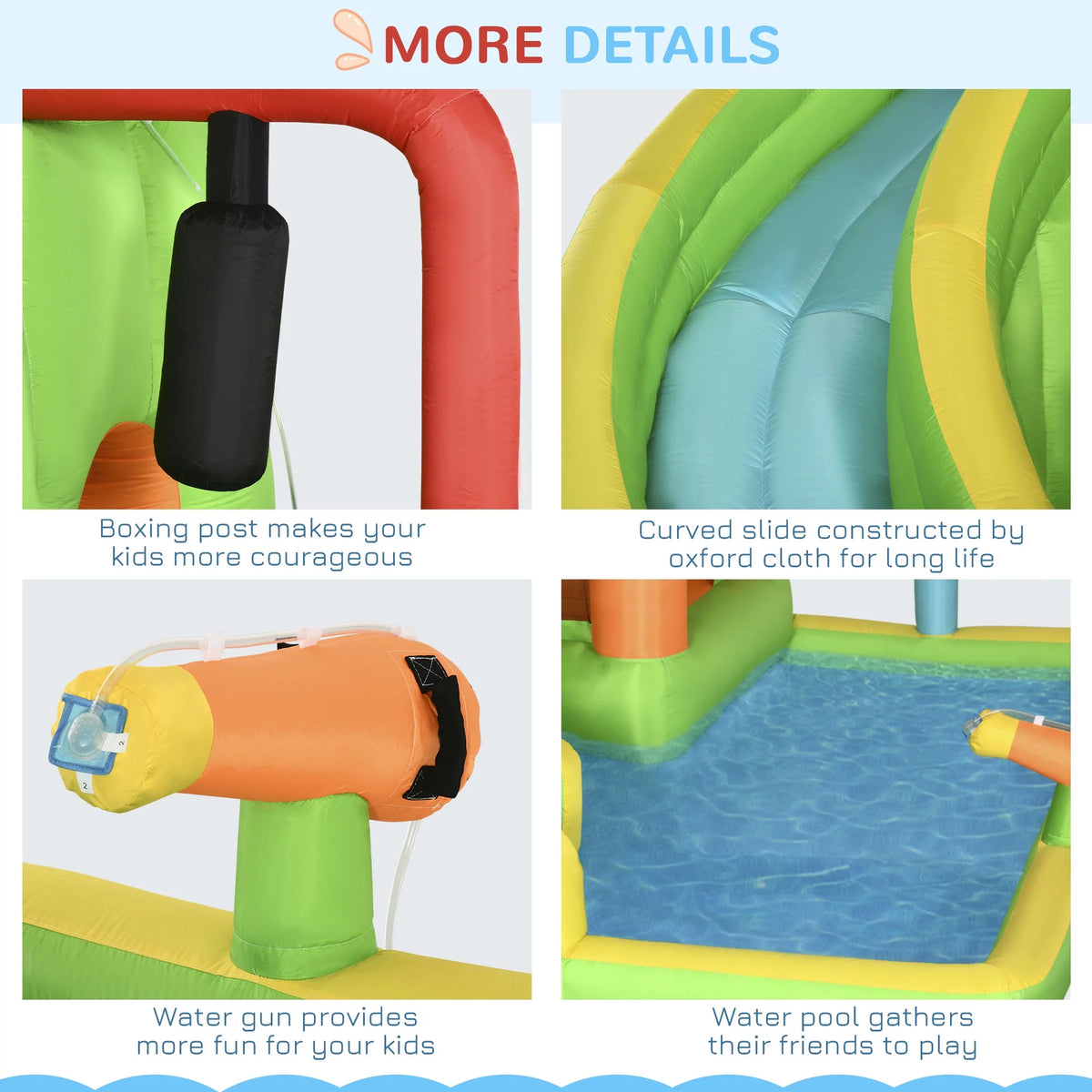 7-in-1 Inflatable Water Slide Bounce House with Carry Bag K3840