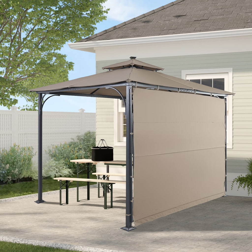 9.8ft. x 9.8ft. Outdoor Patio Gazebo with LED Light, Brown J91082